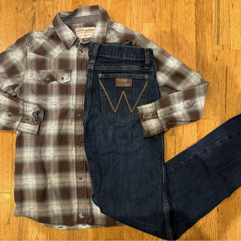 Wrangler youth boy 18 slim straight jeans shirt not included